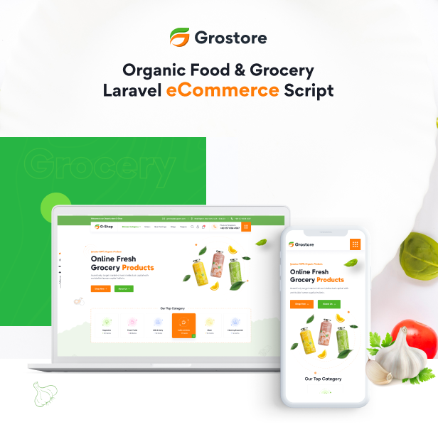 GroStore - Food & Grocery Laravel eCommerce with Admin Dashboard