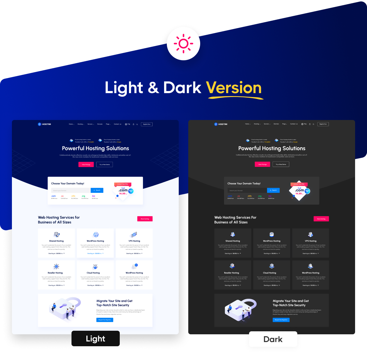 Hostim - Web Hosting WordPress Theme with WHMCS